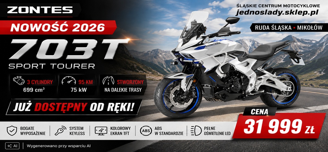 Zontes 703T 2026 – 95 KM, 3 cylindry, dostępny w Rudzie Śląskiej i Mikołowie