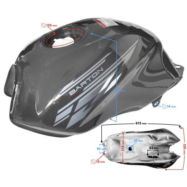 Zbiornik Paliwa Grafitowy Do Motoroweru Sprint 2 /