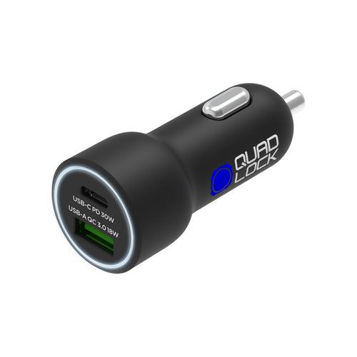 1x Ładowarka samochodowa Quad Lock® 48W - USB-C PD + USB-A QC3.0