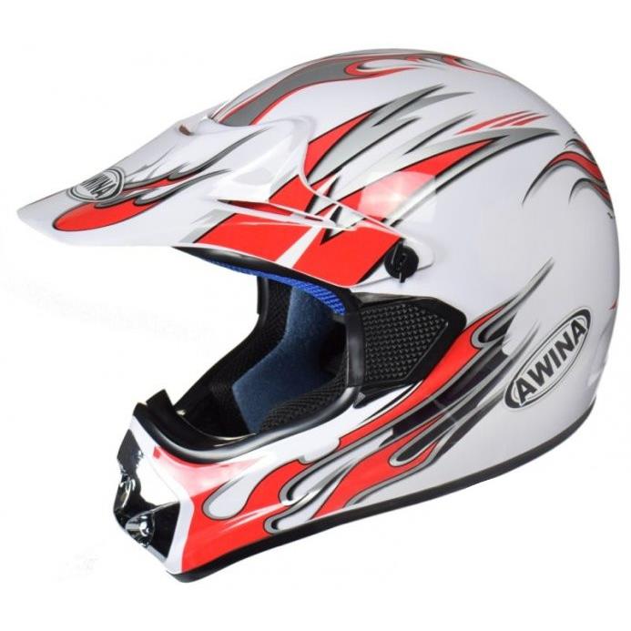 Kask Awina M Biało-Czerw. Graf Enduro Tn-8686-30