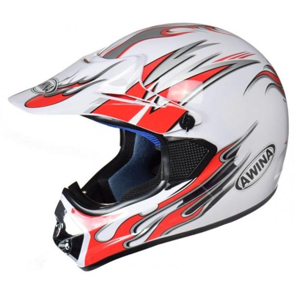 Kask Awina M Biało-Czerw. Graf Enduro Tn-8686-30
