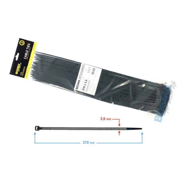 Opaska Zaciskowa Bosma 3,6*370 Mm Black (100 Pcs) 