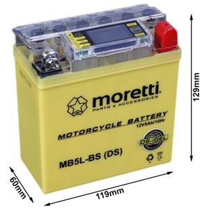 Akumulator Moretti Agm (I-Gel) Mb5L-Bs Ze Wskaźnik