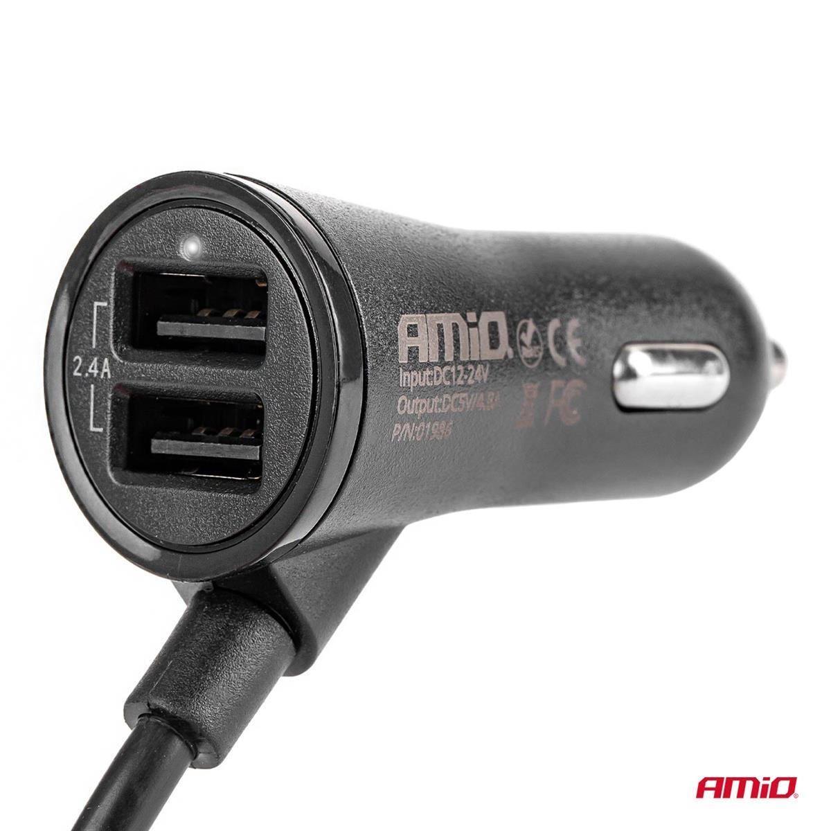 Ładowarka Przód-Tył Z Przedłużaczem 4 Usb