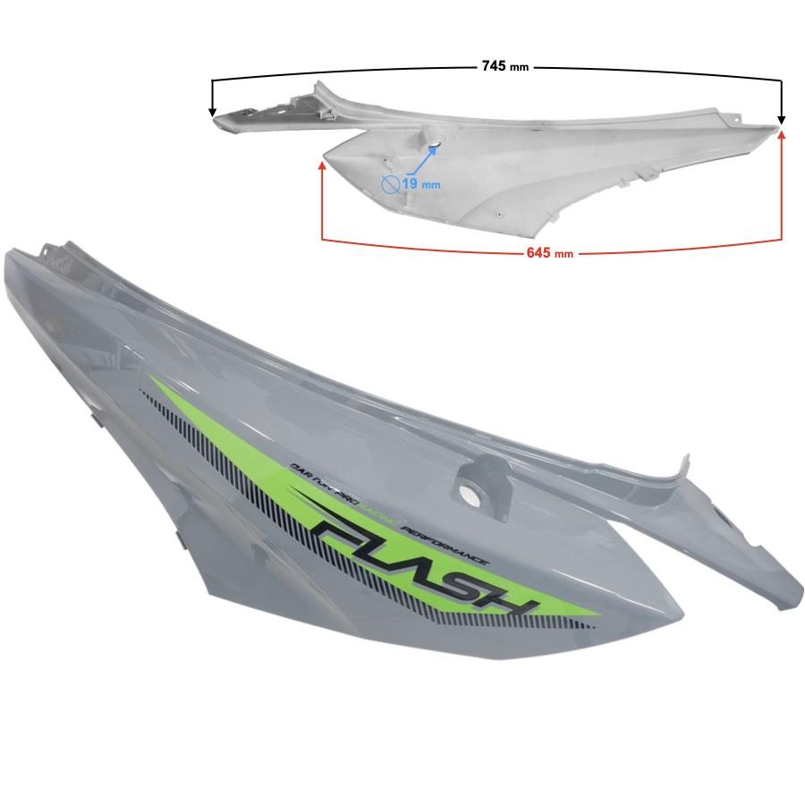 Obudowa Tylna Lewa Szara Flash