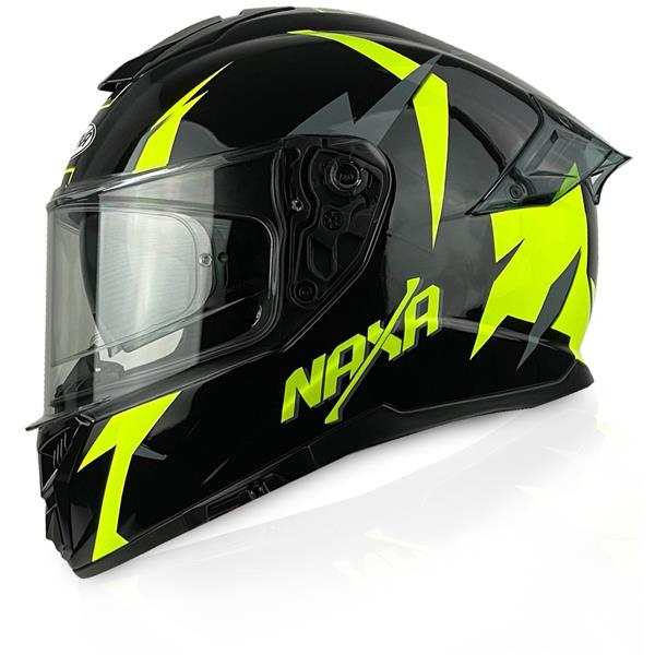 Kask NAXA F27 Czarny-Fluo Połysk + Pinlock