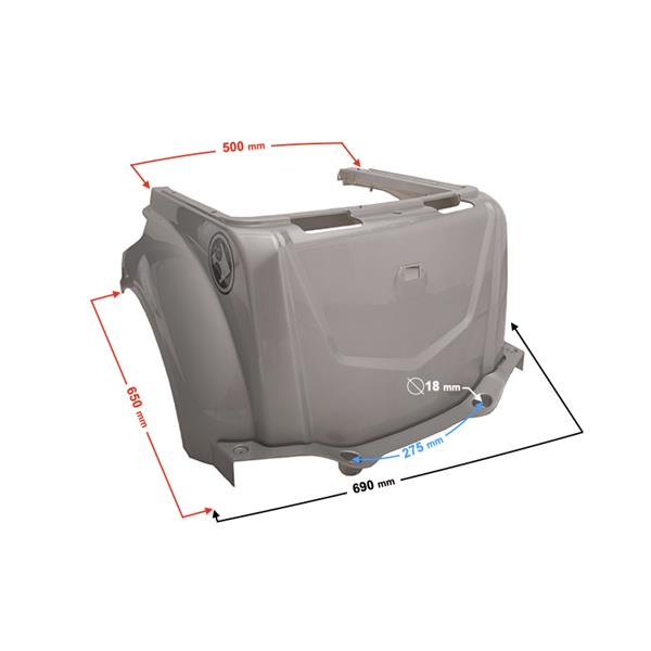 Obudowa Centralna Do Skutera Tres, Srebrna