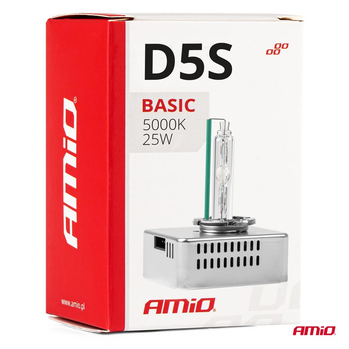 Żarówka Żarnik Xenon D5S 5000K Amio-02941