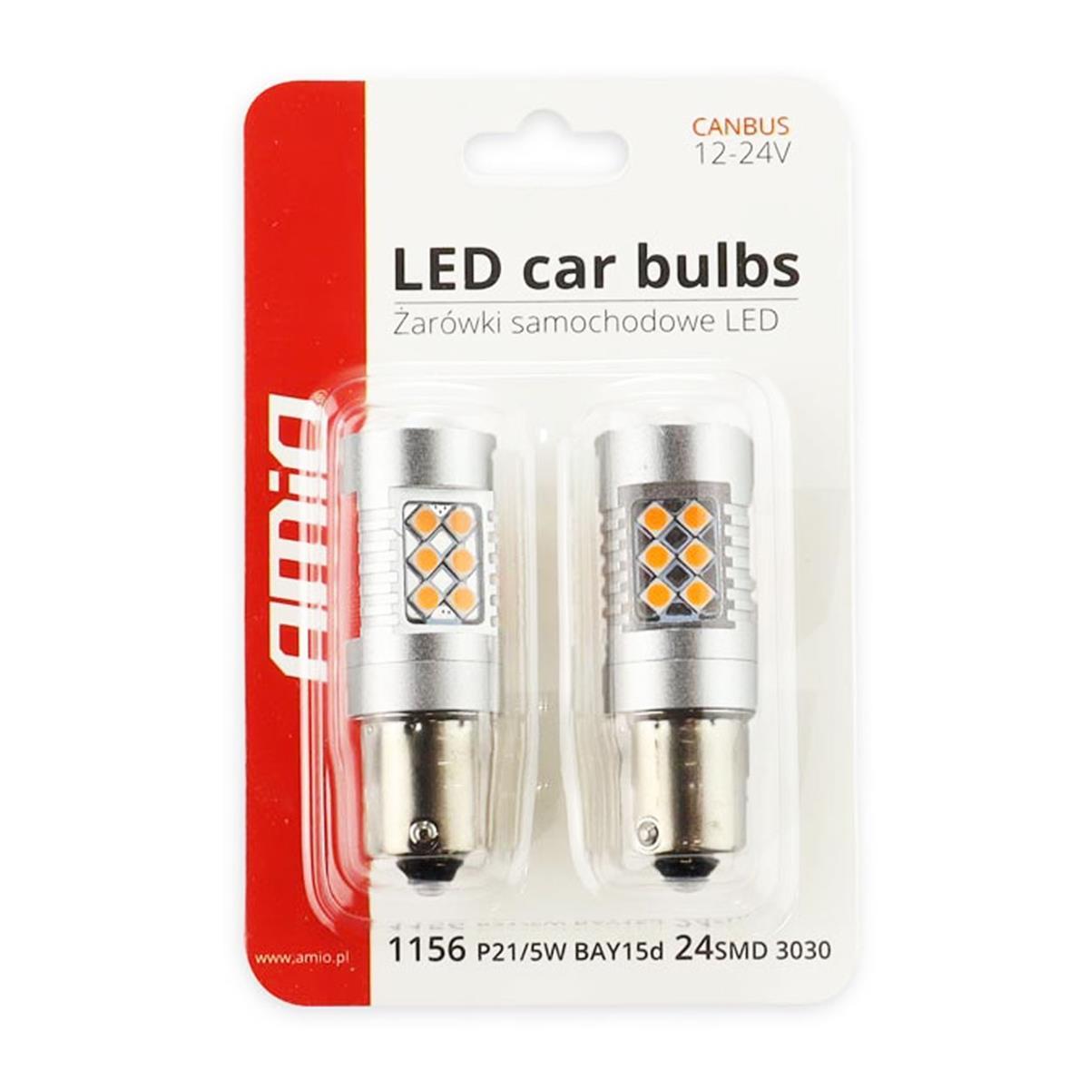 Żarówki Led Canbus Bau15S Py21W Pomarańczowa Amber