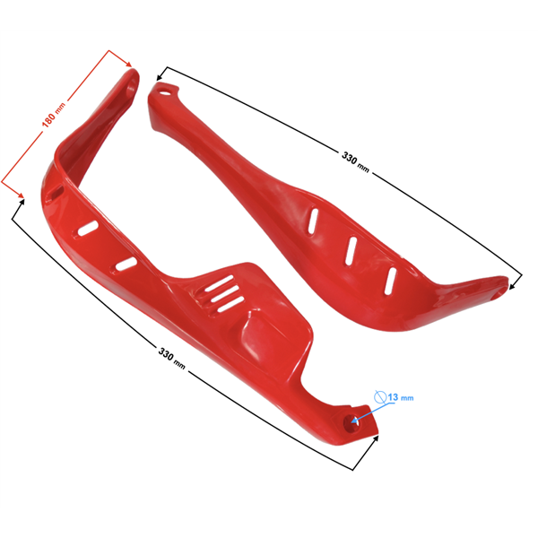 Osłona Dłoni Handbar Cross Enduro Typ 1 Czerwona