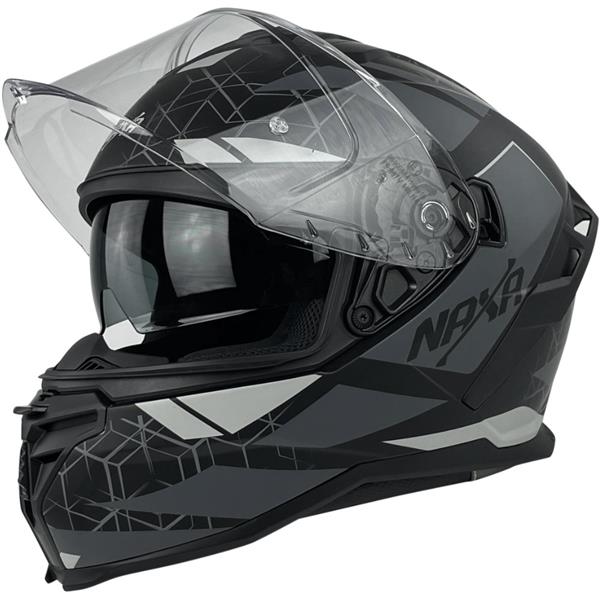 Kask NAXA F32 Czarno-Szary XL Blenda + Pinlock