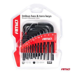 Klucze Imbus Hex Torx Crv Imbusy Zestaw Czarne 22