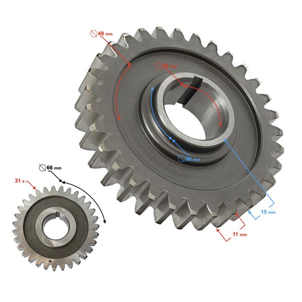 Zębatka Wałka Wyrównoważającego Atv Mikilon 180 (H