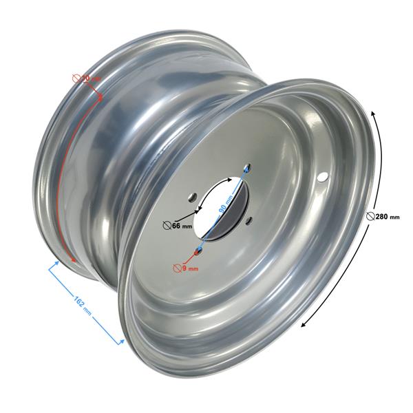 Felga Przednia Srebrna 10X5,5 (90Mm) Atv