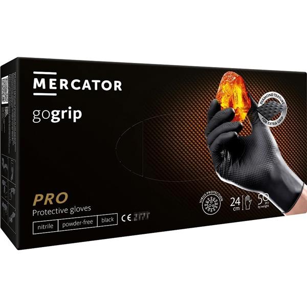 Rękawice Nitrylowe Mercator Gogrip Black 50 Sztuk 