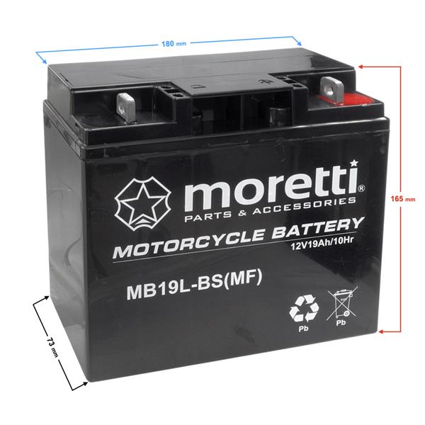 Akumulator Moretti Agm (Gel) Mb19L-Bs
