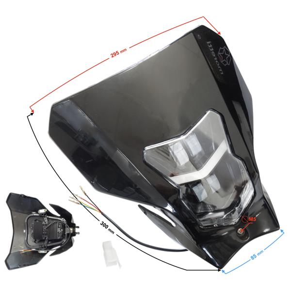Reflektor Przedni Led Db250 Mzk Czarny