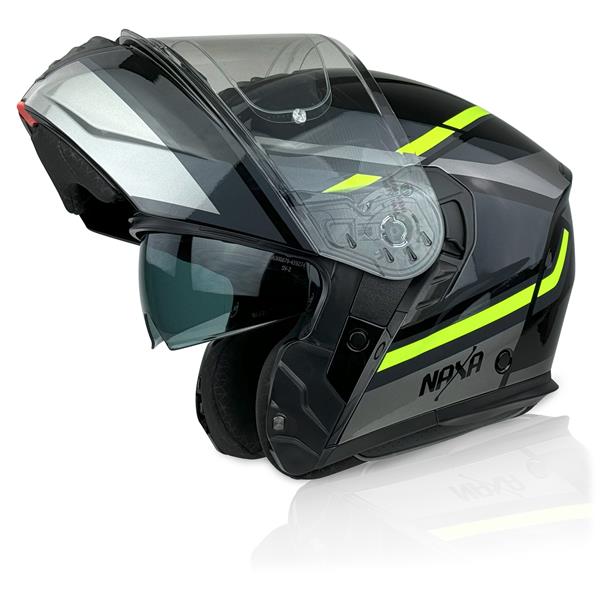 Kask Motocyklowy FO7/E/XXL Blenda + Pinlock Źółty Fluo