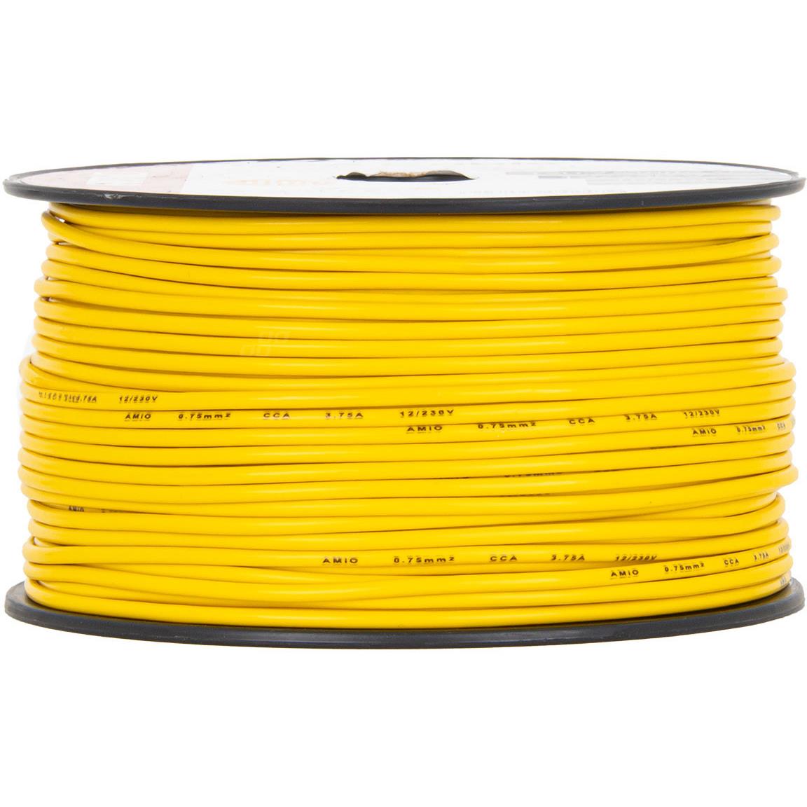 Przewód Jednożyłowy Źółty / Cable CCA 1x0.75mm 100m