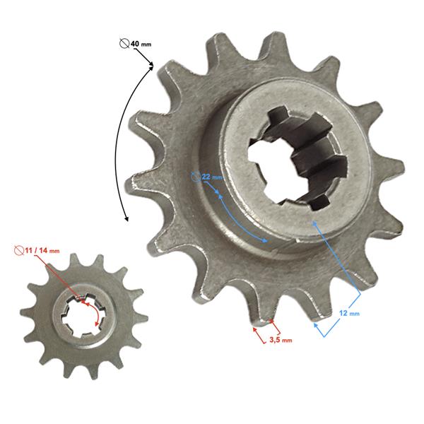 Zębatka Przednia 14T T8F Mini Atv