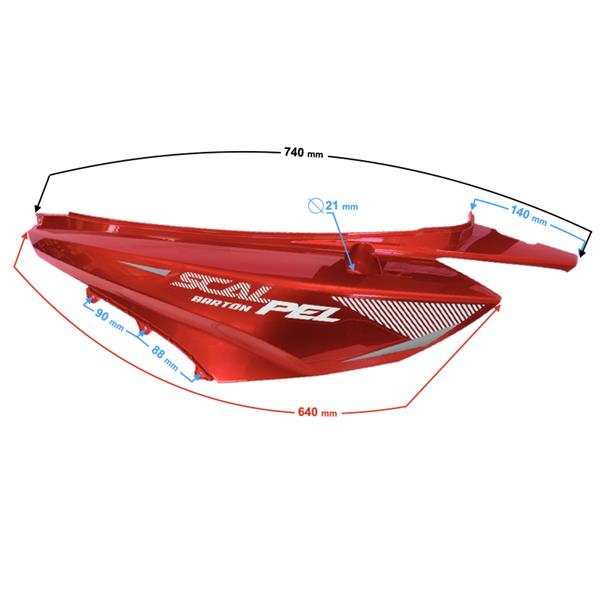Obudowa Tylna Lewa Czerwona Scalpel