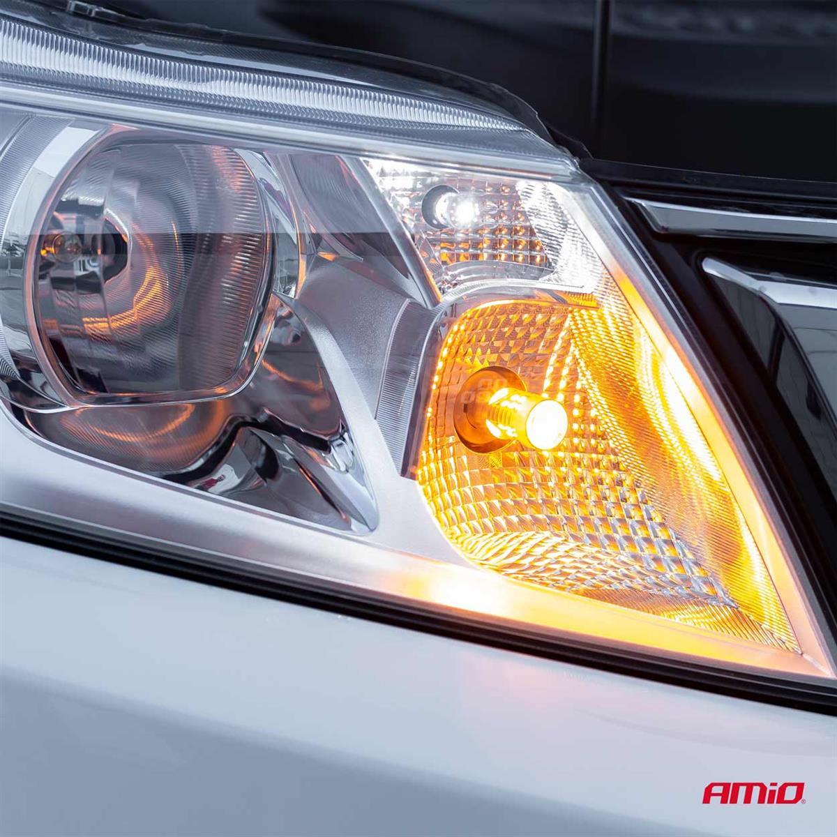 Żarówki Led Canbus Bau15S Py21W Pomarańczowa Amber