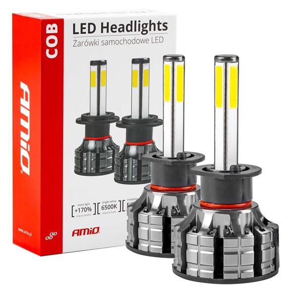 Żarówki Samochodowe Led Cob 4Side Amio H1 Amio-028