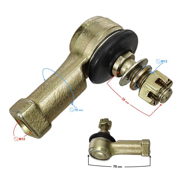Końcówki Drążka Kierownicy 12Mm/12Mm Atv  L