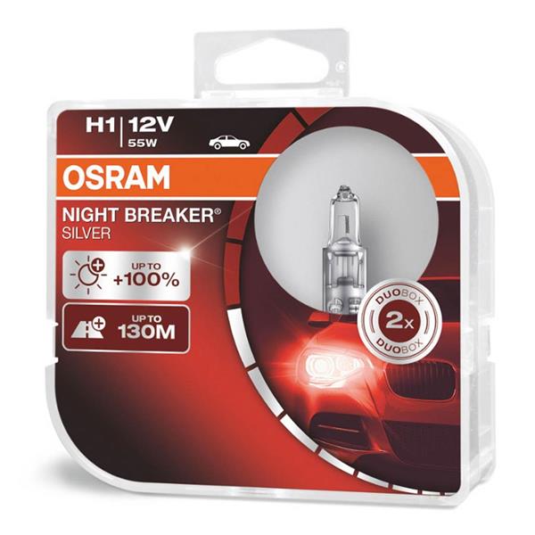 Żarówk Halogenowe Osram H1 12V 55W P14,5S Night Br