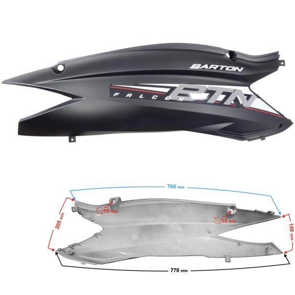 Obudowa Tylna Prawa Szary Mat Do Skutera Falcon 2