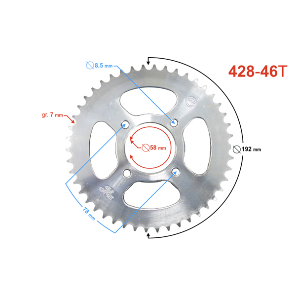 Zębatka Tylna 46/428 Do Fr 2