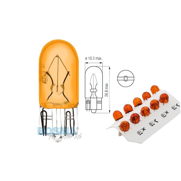 Żarówka Bosma 12V 5W T10 Wy5W Amber (1987) 10 Szt.