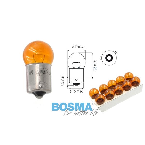 Żarówka Bosma 12V 10W Ry10W Bau15S Amber (9778) 10