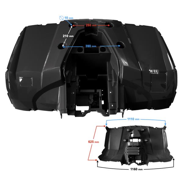 Obudowa Tylna Górna Czarna Hisun Tactic 550