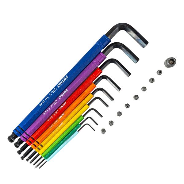 Klucze Imbusowe HEX Z Kulką I Zestawem Bitów