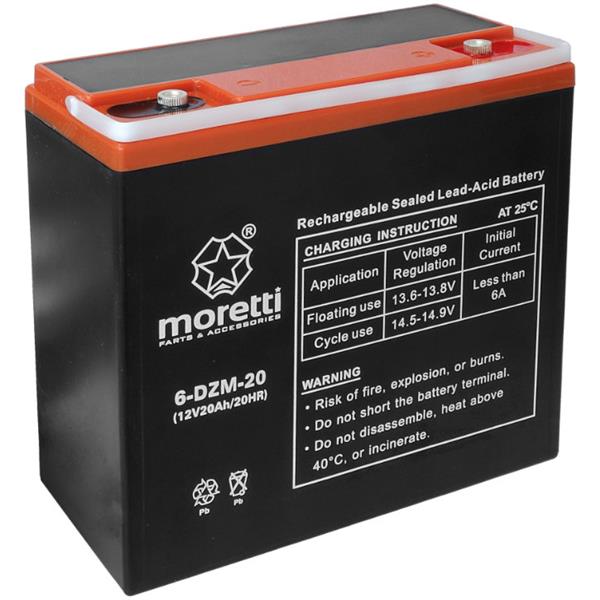 Akumulator Moretti (Gel) 20Ah 6-Dzm-20 12V Skuter 