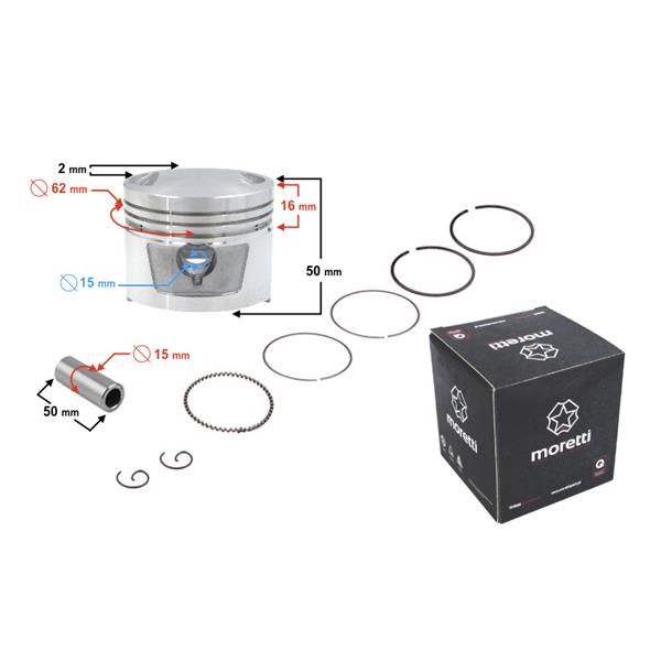 Tłok Moretti 150Cc Motocykl 4T,Śr:62 Sw:15 C:23,5,