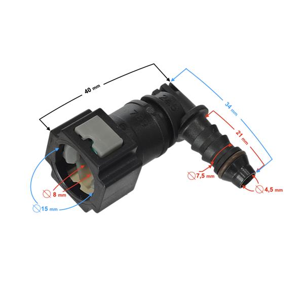 Króciec Paliwowy Kątowy Fr