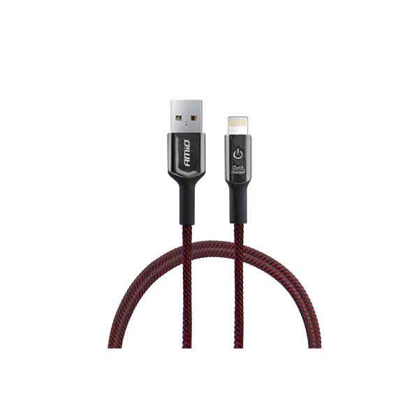 Kabel USB na Lightning z diodą LED 1m AMiO UC-10