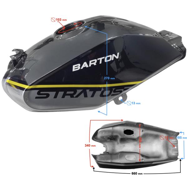 Zbiornik Paliwa Żółty Stratos 125