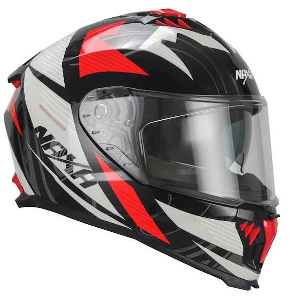 Kask integralny czarno-biały-czerwony