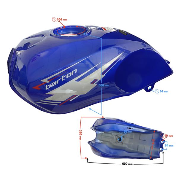 Zbiornik Paliwa Niebieski Do Motoroweru Fighter 2