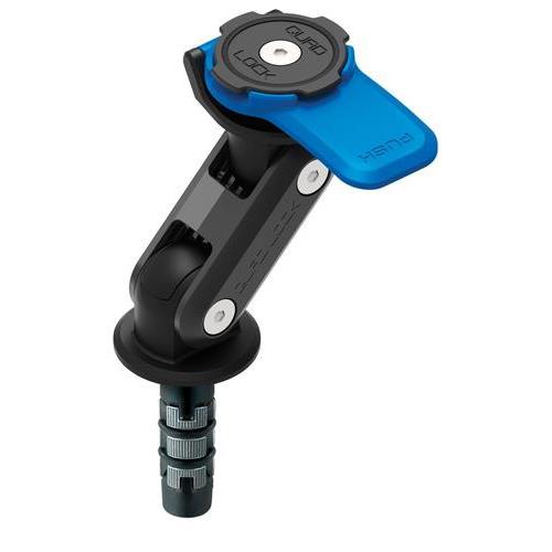1 x Głowica Quad Lock® (z niebieską dźwignią)
1 x Podstawa montowana w sztycę główki ramy Quad Lock® 
2 x Rozciągliwe tulejki
1 x Klucz imbusowy