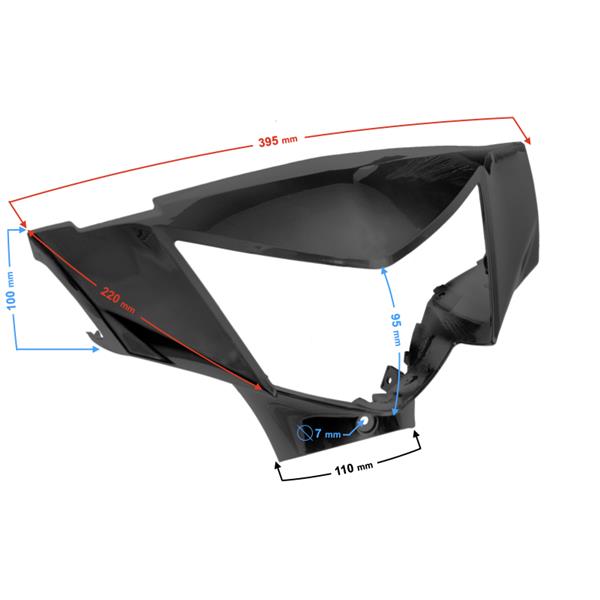 Obudowa Reflektora Przód Czarna Scalpel