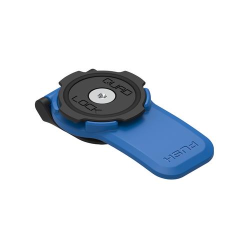 1 x Głowica z dźwignią zwalniającą Quad Lock® 360 w niebieskim kolorze, ze srebrnym osprzętem