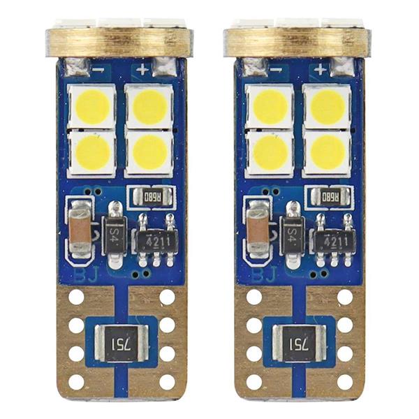 Żarówki Led Canbus 12Smd 2835 T10E W5W White 12V 2