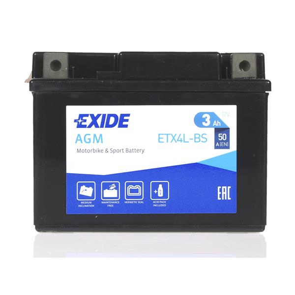 Akumulator EXIDE Agm Etx4L-Bs 12V 3Ah 50 A