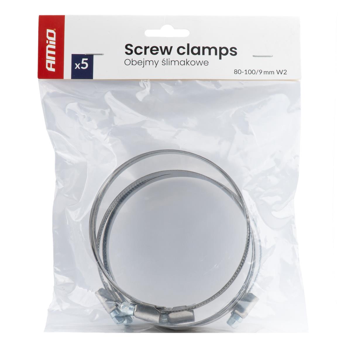 Obejmy Ślimakowe 5 szt. / Screw Clamp 5 Pcs 80-100mm