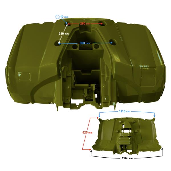 Obudowa Tylna Górna Zielona Hisun Tactic 550
