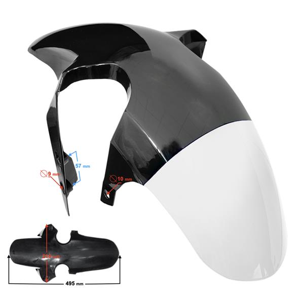 Obudowa - Błotnik Przód Czarno-Biały Gt 125